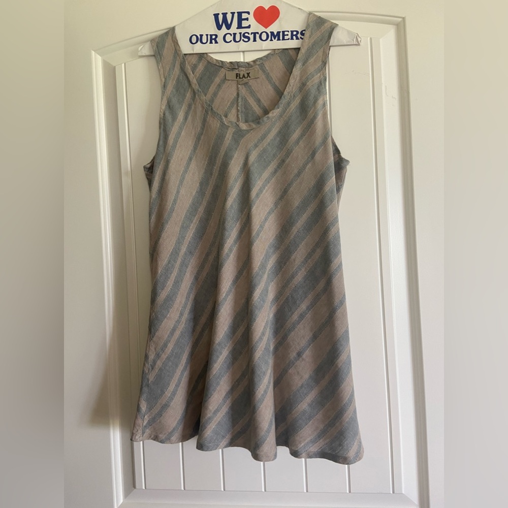 Linen sleeveless tunic sea foam green Linen